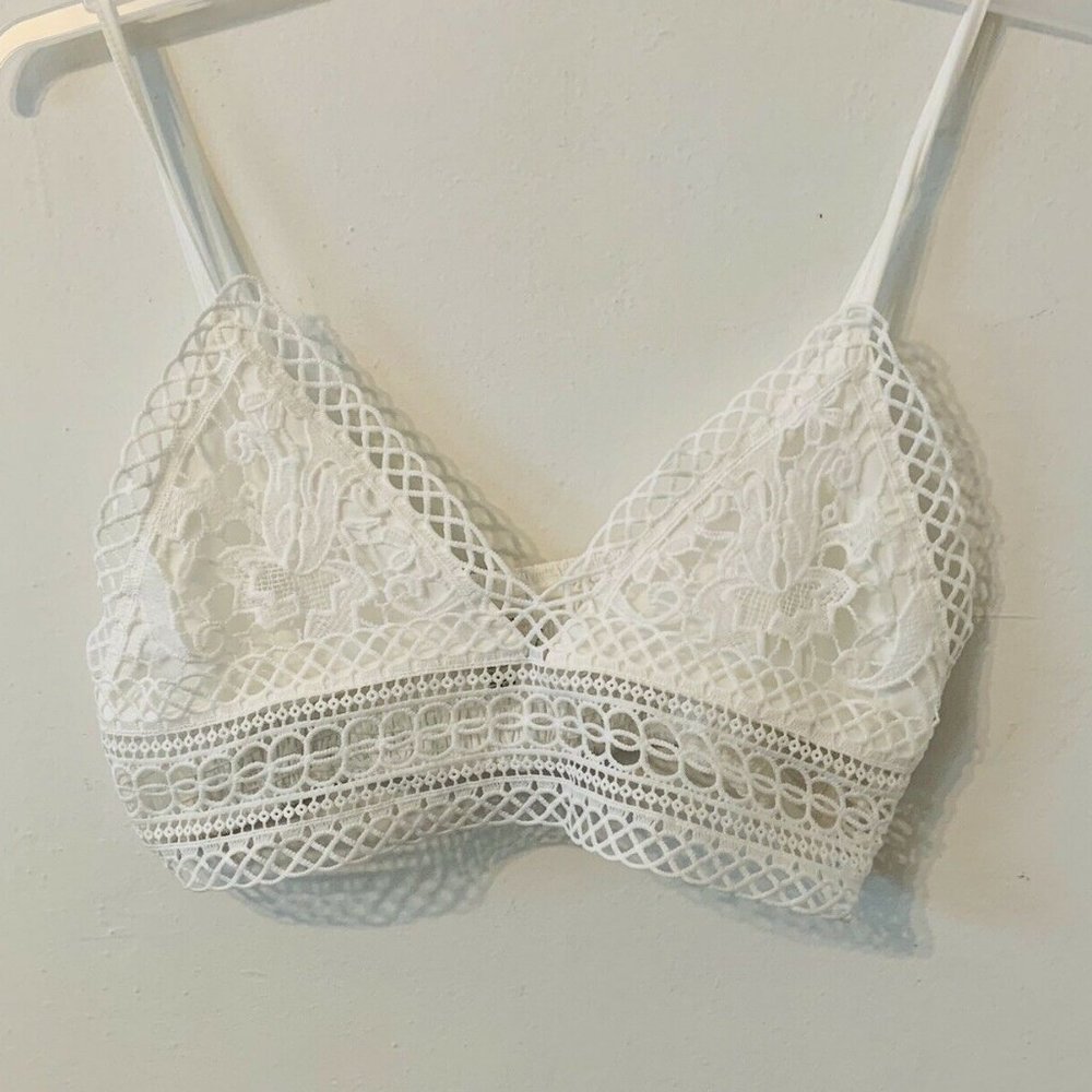Lulu’s Crochet Lace Bralette Bra Crop Cami Top XL